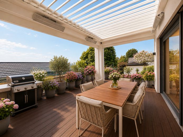 فيلا 2023 | 323 م² | بدون عمولة | إطلالة على وادي كينزيغ | ساونا ومدفأة | A+ – Terrasse