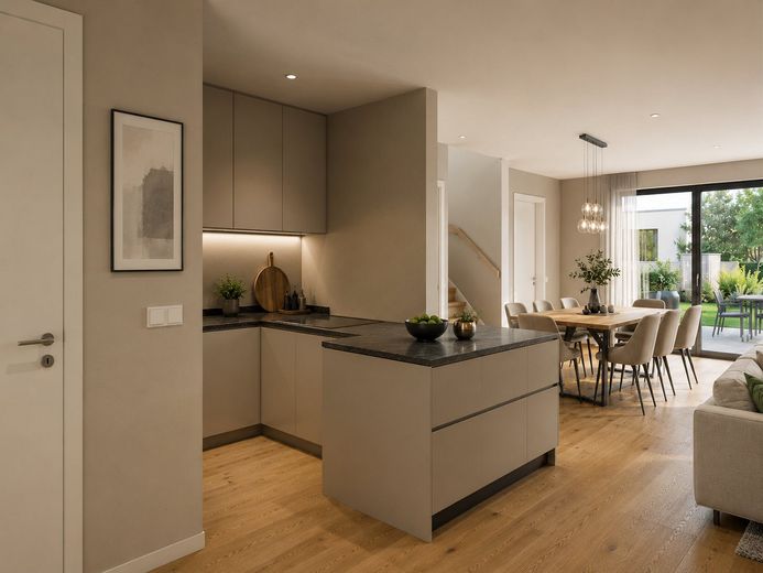Neubau-Doppelhaushälfte mit ca. 171 m² Wohnfläche, Dachterrasse & Garage – Küche