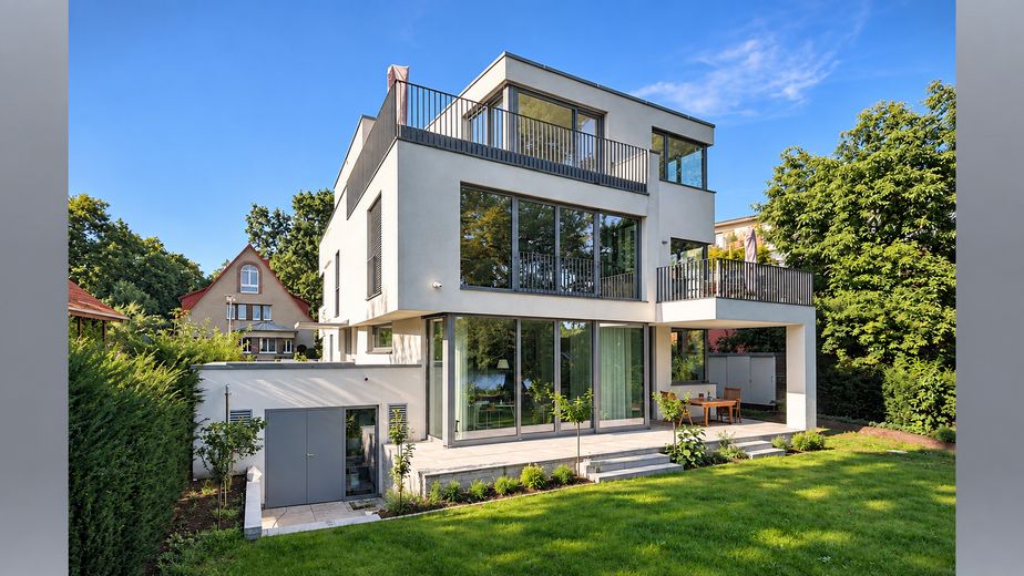 Vistas despejadas de 180° al Spree y vistas a zonas verdes - ático tipo maisonette en casa de tres viviendas – Ansicht SO