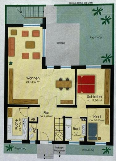 Przestronny bungalow z nasłonecznionym ogrodem na Roten Hügel. Bez prowizji. – Erdgeschoss