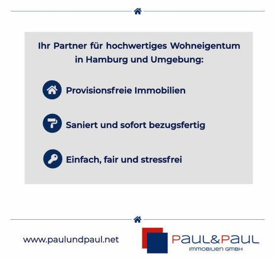 Provisionsfreie 2-Zimmer-Wohnung in Hamburg-Meiendorf | Eigennutzung oder Kapitalanlage – Paul & Paul Immobilien Verkauf