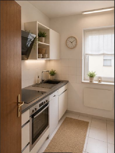 Stadtnahe, idyllische Terassen/Gartenwohnung in ruhiger Weinberglage – Küche mit KI verändert