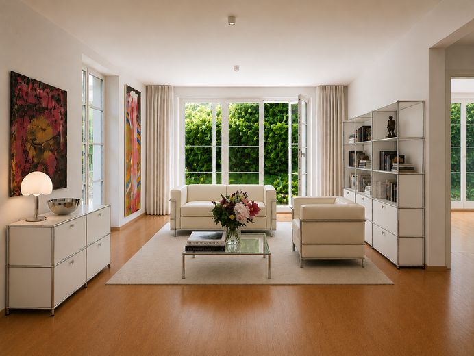 Keine Provision, Südbalkon/Südgarten, energetisch topsanierte Stadtvilla, Villenkolonie Pasing I – Wohnzimmer_Erdgeschoss