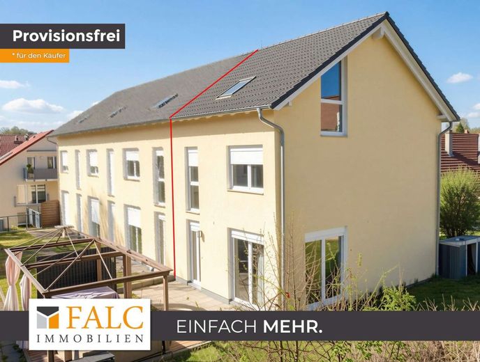 Junges Reihenendhaus für neue Besitzer – Außenansicht (KI)