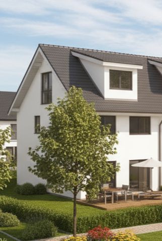 Rückansicht-Reihenendhaus