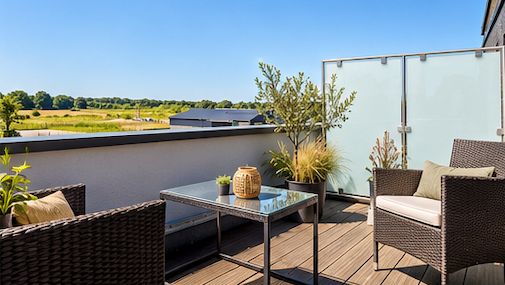 Penthouse Wohnung mit Terrasse - Erdwärme, Aufzug, Stellplatz usw.