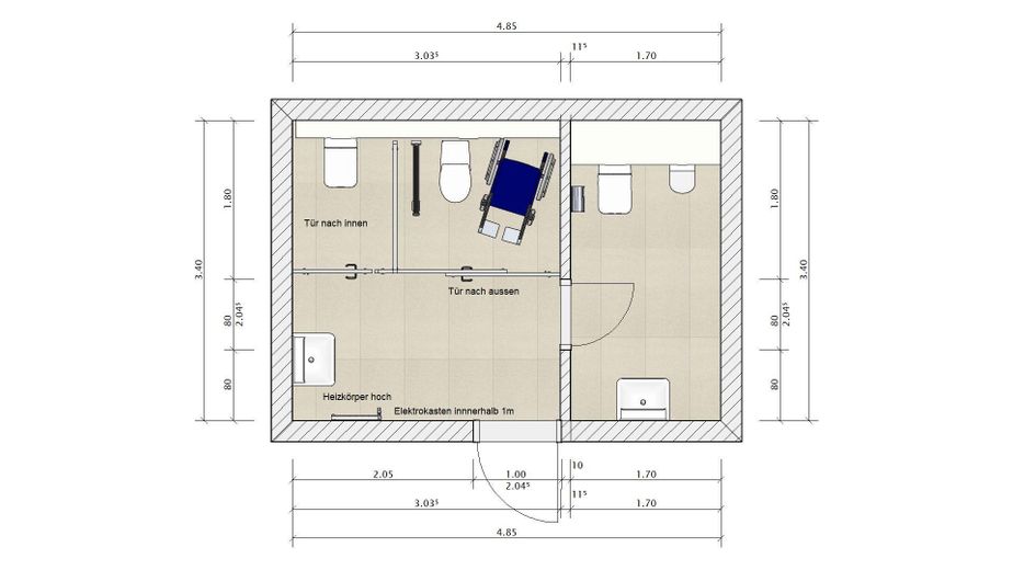 top saniertes Bauernhaus mit Resthof – WC Anlage im Hof
