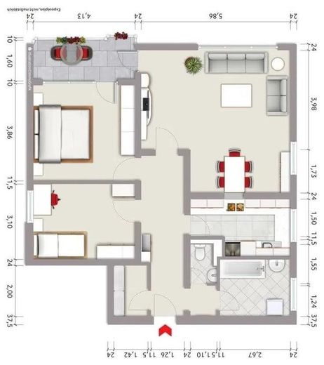 Großzügige 3,5 Zi Wohnung mit Balkon & EBK, frisch renoviert gute Anbindung in Bissingen – Grundriss