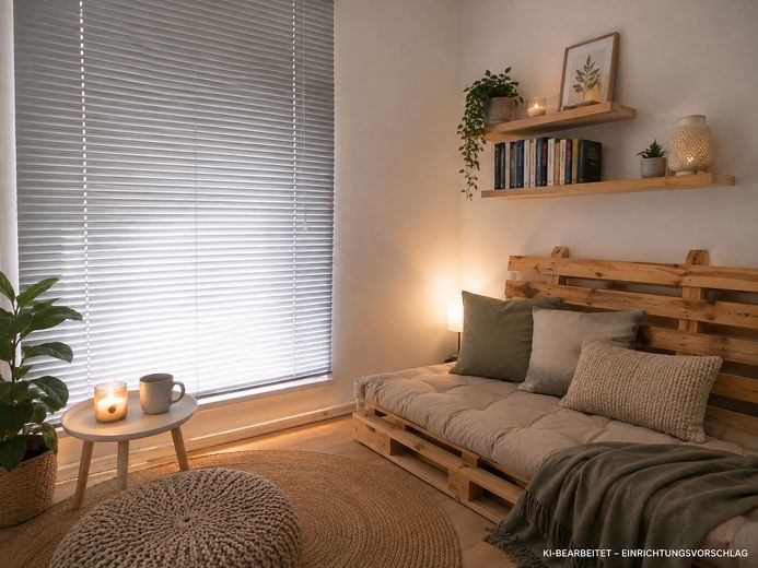 Klinker, Garten, Werkstattglück: Ein Zuhause für Nestbauer und Macher – Chillout Ecke - KI Visualisier