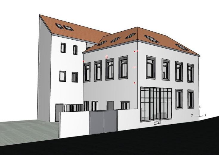 Denkmalgeschütztes Altstadt-Anwesen mit Baugenehmigung für 5 Wohnungen – Entwicklerprojekt in Landau – 3D-Ansicht genehmigte Planung