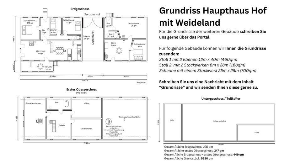 Grundrisse der Gebäude