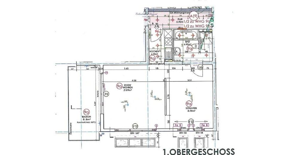 Luxuriös ausgestattete 2-ZKB mit Balkon + EBK  *provisionsfrei* – Grundriss WHG 2