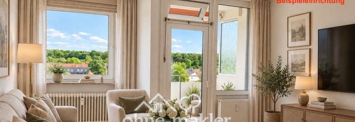 Luminoso appartamento di 2 locali con balcone e vista panoramica sconfinata e libera da ostacoli a Barsinghausen-Egestorf