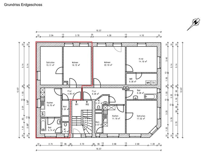 Attraktive 2-Raum-Wohnung im EG in Hirschberg/Saale – Grundriss
