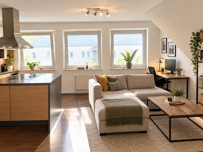 Atractivo ático de 67m² en 58636 Iserlohn- actualmente alquilado – Küche KI Generiert