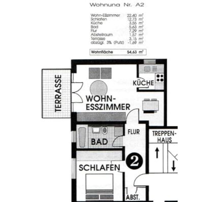 Gepflegte Erdgeschosswohnung mit Terrasse & Garage in Passau-Rittsteig – Grundriss
