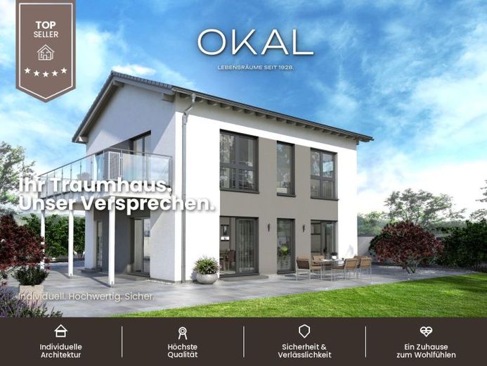 La tua elegante villa cittadina OKAL di altissima qualità – predisposta per la tinteggiatura, terreno incluso! – Foto 1