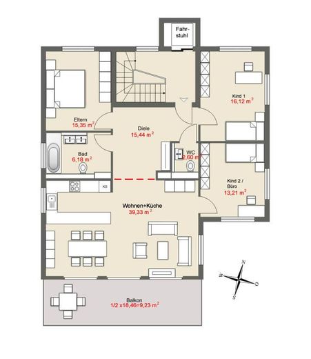 Moderno, senza barriere, esclusivo: fantastico appartamento di 4 locali a Pattonville – Zimmerflächen
