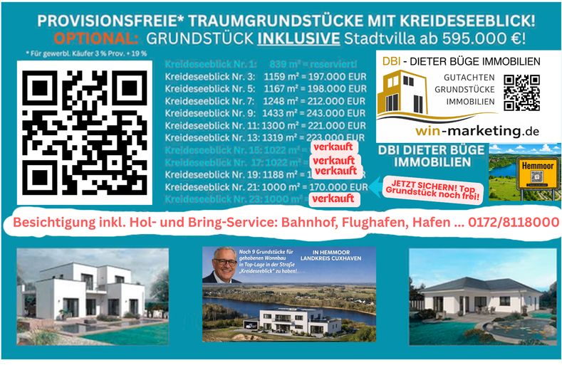 Seegrundstück LK Cuxhaven ca. 970 m² 1. Reihe, Panorama-Seeblick, 1a-Lage von 21745 Hemmoor – फोटो 29