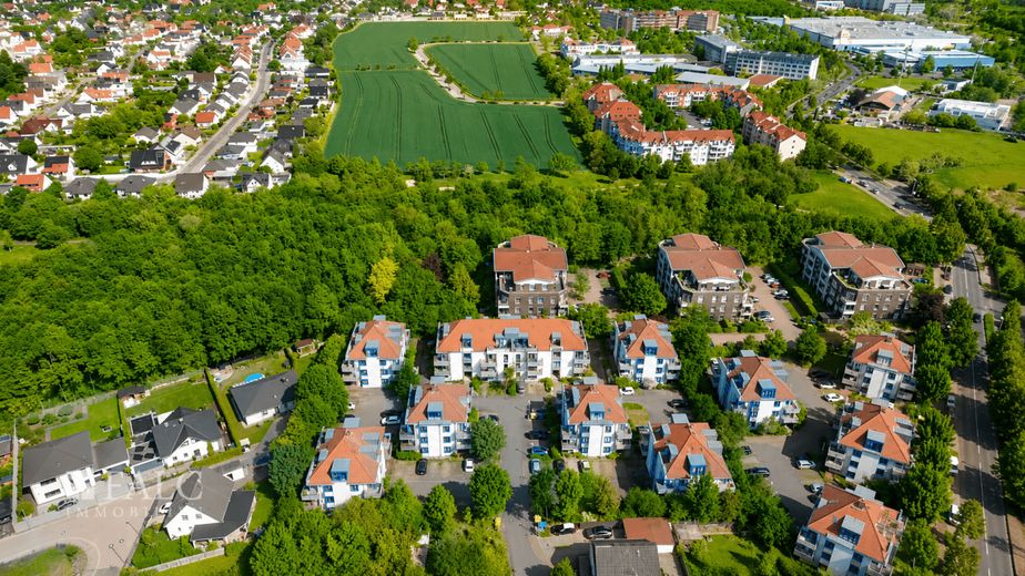 Provisionsfrei! 2-Zi-Wohnung mit Garten und Stellplatz in ruhiger Lage von Magdeburg Hopfengarten – Luftaufnahme