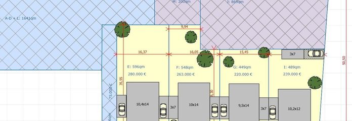 4 Parzellen, Bauten, Preise