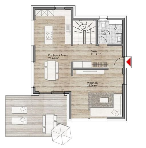 LU Melm | Modernes u. klimatisiertes Einfamilienhaus mit Pool & Garten – EG