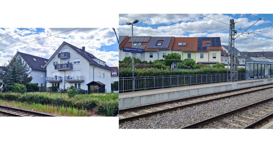 S-Bahn Haltestelle hinter Haus