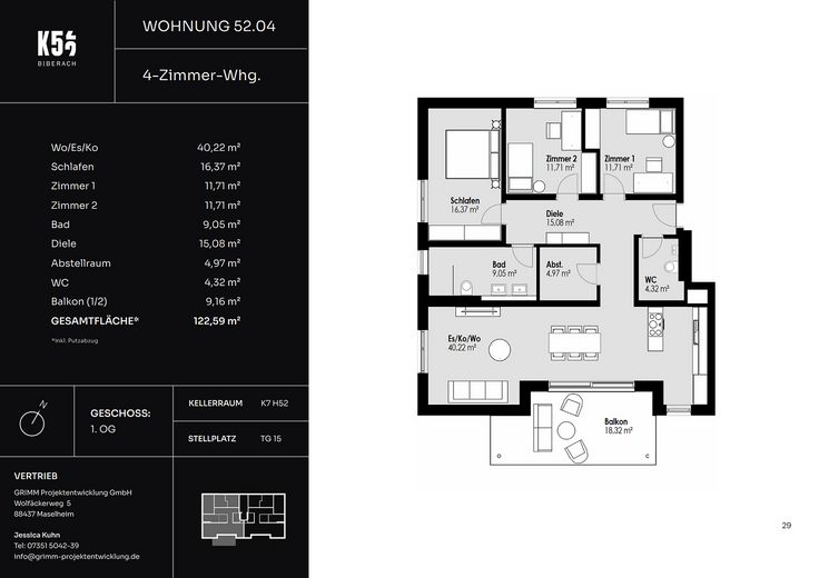4-Zimmer-Neubauwohnung im KfW40 QNG-Standard in begehrter Lage in Biberach – Foto 6