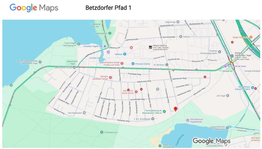 Mehrgenerationenhaus 371 m², Waldidyll am Flughafensee + Aufstockungspotenzial um 155 m² – Lageplan