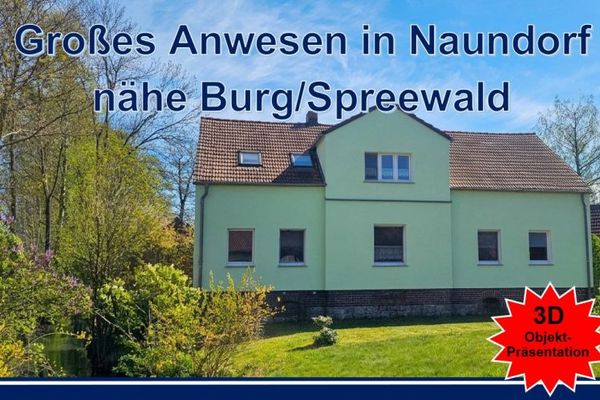 Grande proprietà su un fließ a Naundorf, vicino a Burg nel Spreewald