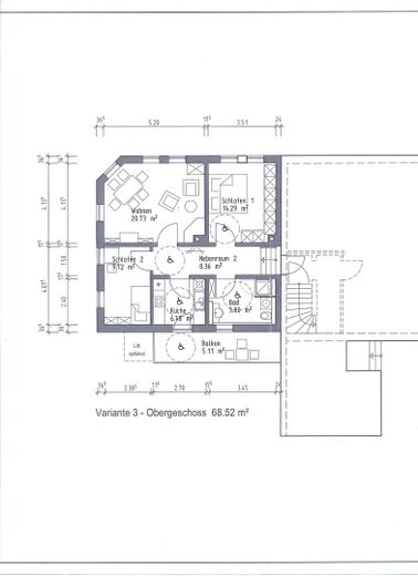 Denkmalgeschütztes Wohn- und Geschäftshaus direkt gegenüber dem Schloss Klippenstein – GR Neubau 1.OG