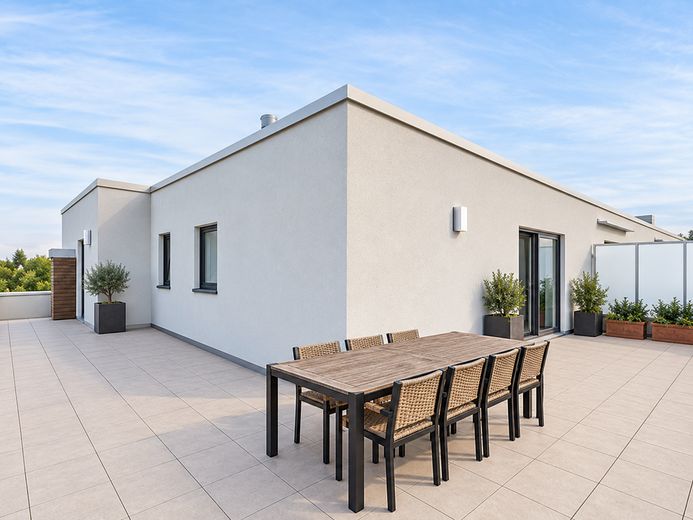 Neubau Penthouse 66 qm Terrasse, EBK, Stellplatz und Aufzug – Foto 1