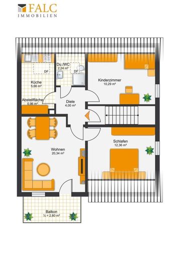 Dachgeschosswohnung in gefragter Lage von Marl zu KAUFEN! Sofort FREI! – Grundriss