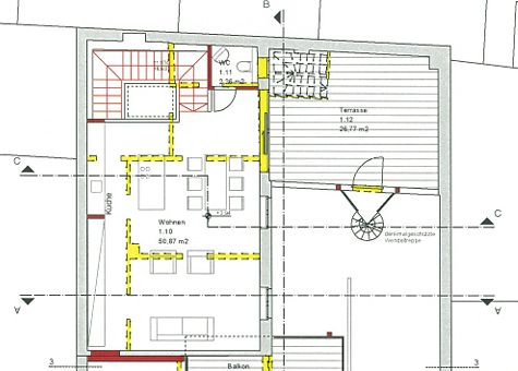 Exklusive Maisonette-Loft mit charmanter Innenhofterrasse an der Kupferbergterrasse – Grundriss OG