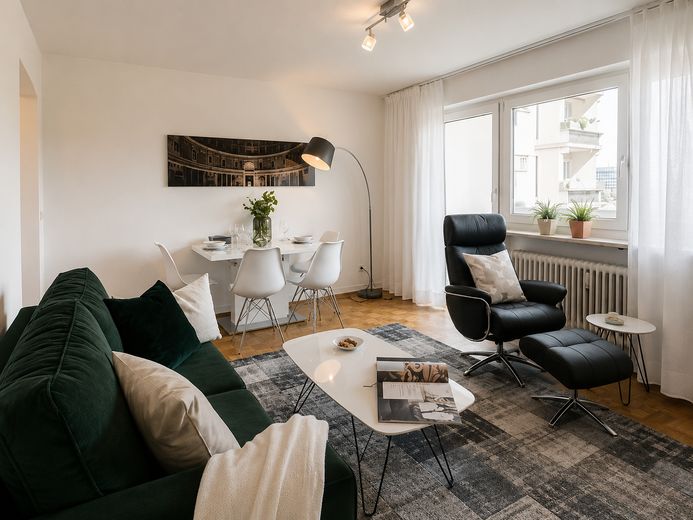 شقة مفروشة من غرفتين للإيجار ابتداءً من الآن – Wohnzimmer