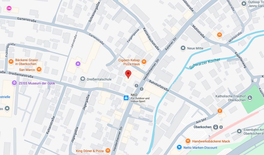 1-Zimmer-Wohnung im Zentrum von Oberkochen – Lageplan