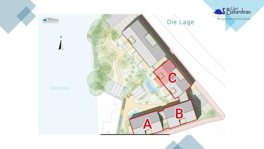 4-Zimmer-Wohnung in Glückstadt am Batardeau – Anordnung der Häuser