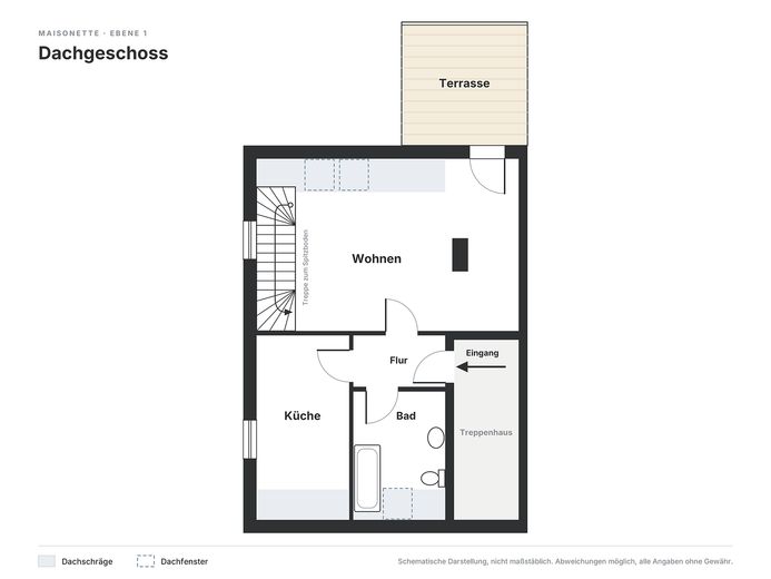 Jasny i nowoczesny dwupoziomowy apartament z 2 pokojami na poddaszu z tarasem dachowym – rok budowy 2014 – Zdjęcie 6