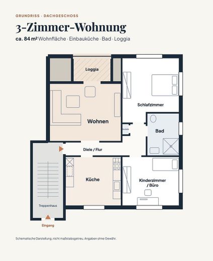 Frisch renovierte 3-Zimmer Wohnung mit Loggia ins Grüne, Einbauküche und Garage – Foto 19