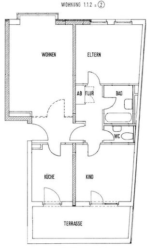 3-Zimmer-Wohnung im Herzen von Ratingen – Grundriss