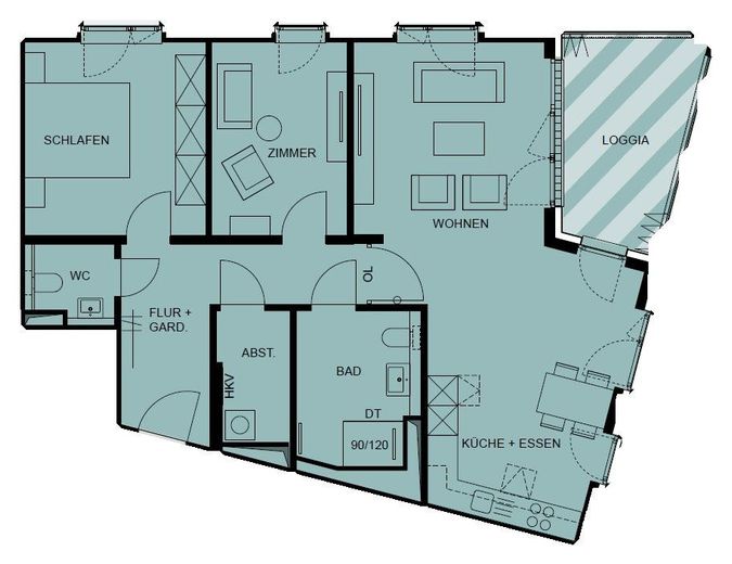 Spektakuläre 3-Zimmer-Wohnung mit Wasserblick im Herzen von Lübeck – Bild zur Veranschaulichung