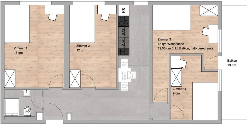 Modern stylisches 15 m² WG-Zimmer in 4er-WG – Erlangen – Foto 7