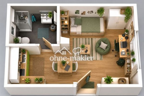 BN-Friesdorf Nähe HARIBO: helles 1-Zi-Apartment, Pantryküche, Tageslichtbad, Fußbodenheizung etc.