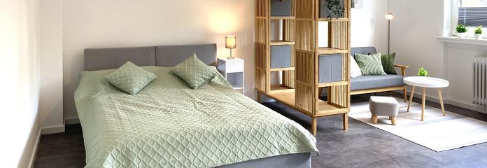 Exklusives Apartment * Blick auf Wallanlagen * Wohnen zwischen Wall und Weser – Wohn- u. Schlafraum