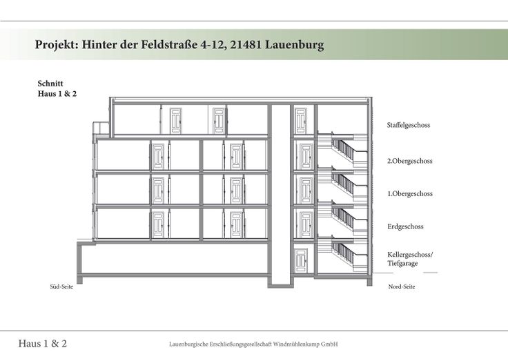 3 Zimmer STG Neubau-Eigentumswohnung 2.42 – Schnitt Haus 1 & 2 