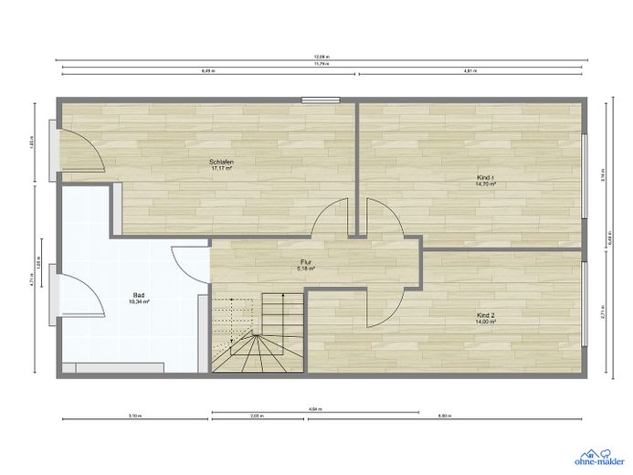 Modernes Neubauhaus mit Garten nahe Falkenhagener See – Obergeschosse - Links