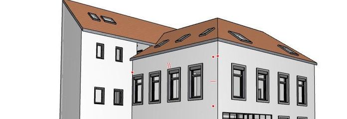 Denkmalgeschütztes Altstadt-Anwesen mit Baugenehmigung für 5 Wohnungen – Entwicklerprojekt in Landau – 3D-Ansicht genehmigte Planung