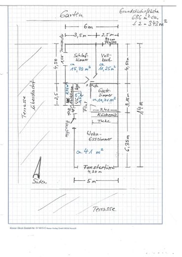 Grundriss Bungalowhälfte
