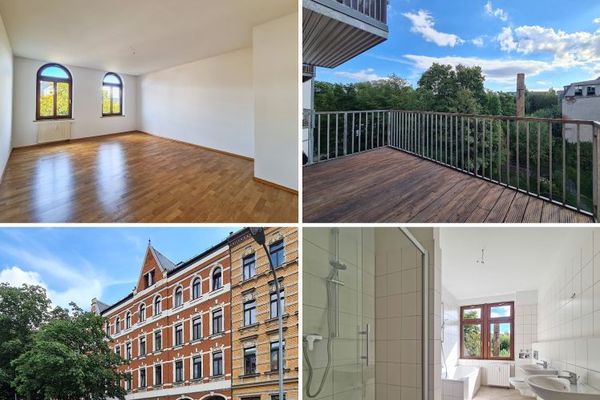 Großzügige Altbauwohnung mit Balkon, Parkett und Tiefgarage in Schloßchemnitz
