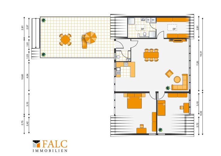Ein Haus - 4 Wohnungen - ca. 555 m² Wfl. auf ca. 900 m² Grundstück von FALC-Immobilien Göttingen – Grundriss Dachgeschoss (2)